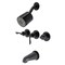 Kingston Brass KBX8130SVL Three-Handle Tub and Shower Faucet, Matte Black KBX8130SVL - alternate 1